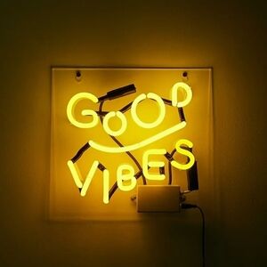 Yellow Neon 'Good Vibes' Sign (by Urban Outfitters) Brand NEW